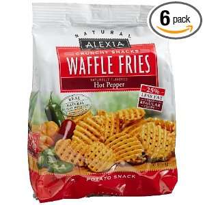 Alexia Crunchy Snacks, Waffle Fries Hot Pepper, 5 Ounce Packages (Pack 