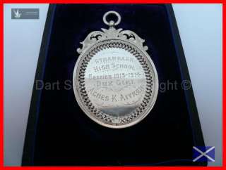   Silver Girls Dux Medal Stranraer High School Hallmarked 1913  