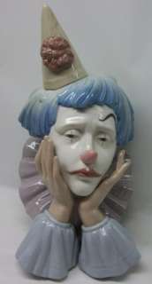 Lladro JESTER Sad Clown Head Bust #5129 Porcelain Figurine  