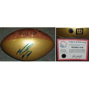  Michael Vick Signed Wilson Gold Ball: Sports & Outdoors