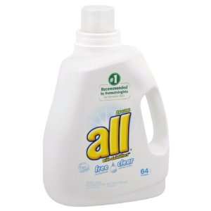 All Free Clear Laundry Detergent, He, 2x Ultra, with Stainlifters, 100 