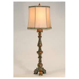  Tall Green & Gold Washed Old World Styled Table Lamp: Home 