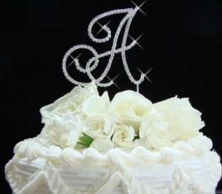 Monogram Wedding Cake Topper with Sparkling Crystals  