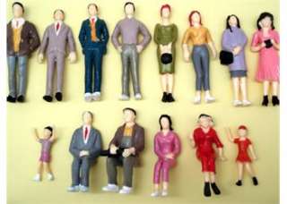 painted people 1:25 scale G gauge model trains figures 14 different 