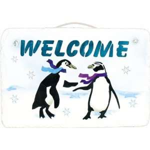  Penguin Family of 2 Welcome Sign