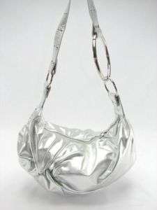 Silver Rina Rich Faux Leather Purse Handbag Tote Bag 78  
