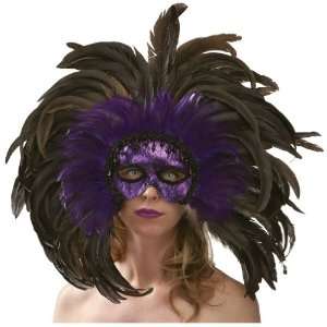 Venetian Carnival Masquerade Ball Feathered Purple Black Wall Masks 