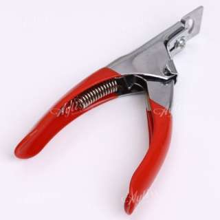 1x Red 3 Way Nail Art Clipper Acrylic False Nail Cutter Stainless 