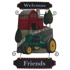  Welcome Farm Tractor Garden Flag Banner Hanging Sign 