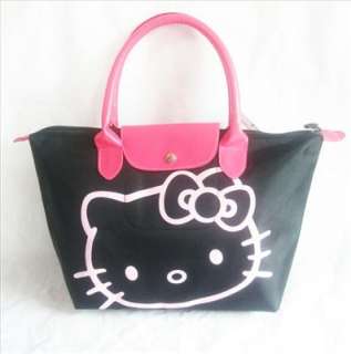 Black Hello kitty Hand Bag Waterproof Shopping School Bag