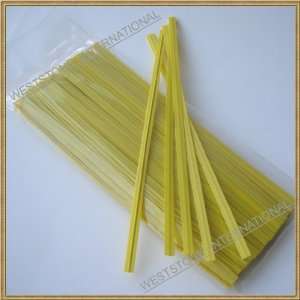   : 100pcs 5(12.7cm) Plastic Yellow Twist Ties   Flat: Office Products