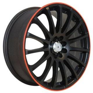Voxx Wheels 347 Satin Black Wheel with Red Stripe (17x7/5x100mm)