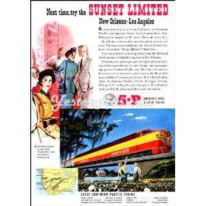   Vintage Ad Southern Pacific Lines Next time, try the Sunset Limited