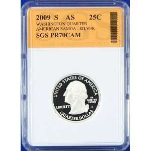  2009 S Silver American Samoa (AS) Proof Quarter SGS Graded 