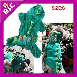 Cute Comfortable Dinosaur Puppies Dog Cothes Hooded Costume Pet 
