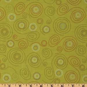  44 Wide Pirates Dot Swirl Green Fabric By The Yard Arts 