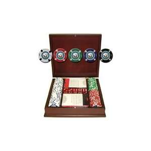 Navy Seal 100 Poker Chips Set in Beautiful Wooden Case