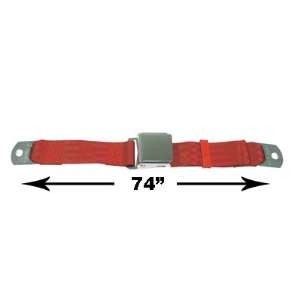   Point Lap Seat Belt, Flame Red, 74 Inch Length, with Chrome Lift Latch