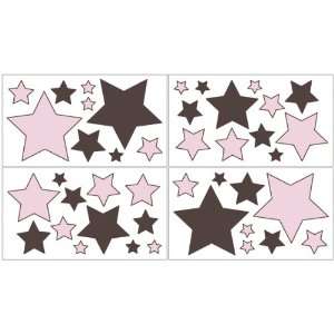  Hotel Pink and Brown Wall Decals   Set of 4 Sheets Baby
