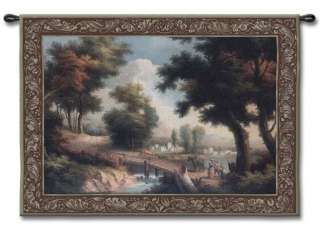 COUNTRY BRIDGE LANDSCAPE FALL ART TAPESTRY WALL HANGING  