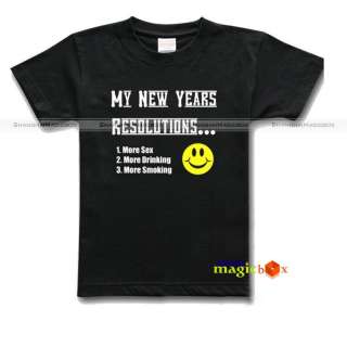 My New Years Resolutions Adult Humor Funny T Shirt Tee  