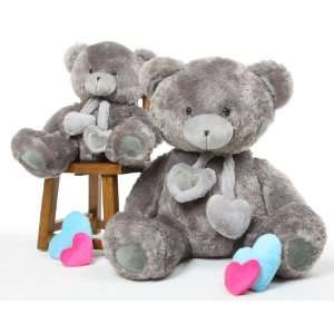   : Angel Hugs 45 Silver Grey Soft Plush Love Teddy Bear: Toys & Games