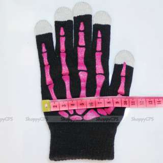 Rosy Skeleton woman Touch Screen Gloves Soft for iPHONE iPod Touch 