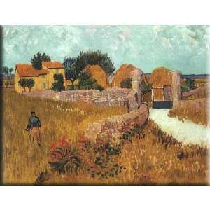Farmhouse in Provence 16x12 Streched Canvas Art by Van Gogh, Vincent