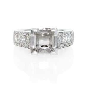    Diamond Antique Style Platinum Engagement Ring Setting Jewelry