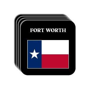 US State Flag   FORT WORTH, Texas (TX) Set of 4 Mini Mousepad Coasters