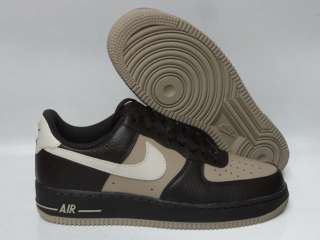 Nike Air Force 1 Brown Tan Grey Sneakers Mens Size 8.5  