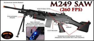 M249 SAW Spring Powered Airsoft Machine Gun Rifle  