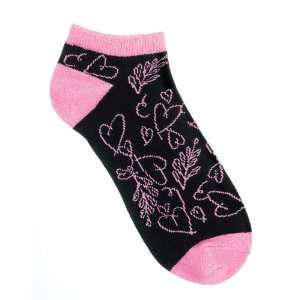   Medical 377 pph Pink Heart Ankle Socks