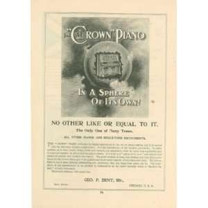  1899 Crown Piano Company of Chicago Advertisement 