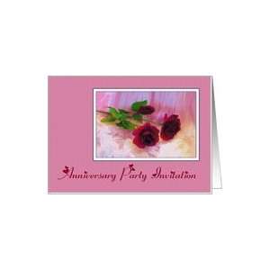  Invitations   Anniversary Party, Red Roses Card Health 