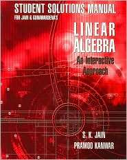 Student Solutions Manual for Jain/Gunawardenas Linear Algebra An 