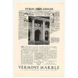   Ledger Building Philadelphia Vermont Marble Print Ad