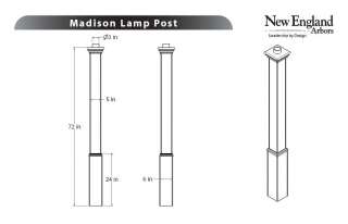 NEW ENGLAND MADISON LAMP POST DECORATIVE LAMP POST   LAMP IS NOT 