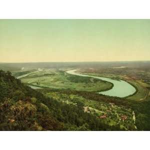 Tennessee River Bend from Lookout Mountain, 1902   Print of a Vintage 