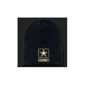 Military Army cuff beanie w logo (star) black