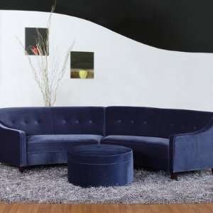  Bel Aire Two Piece Velvet Sectional Sofa in Blue