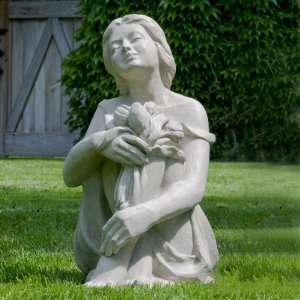   Reverie Woman Cast Stone Garden Statue Pietra Vecchia, Pietra Vecchia