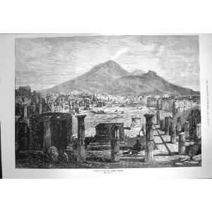  1872 Vesuvius Forum Pompeii Volcano Mountains Fine Art 