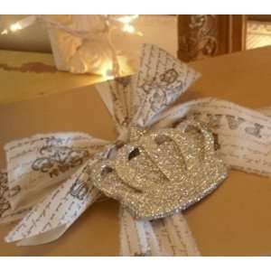  French Royalty Glittered Crown Ornament/Accent