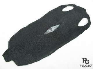 PELGIO New Genuine Stingray Skin Leather Hide Pelt 5x12 Black Grade 