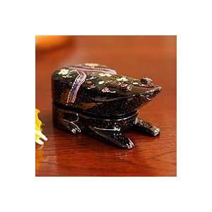    NOVICA Lacquered wood box, Good Luck Frog Home & Kitchen