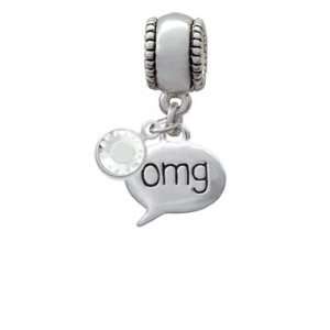 omg   Oh My God   Text Chat Charm European Charm Bead Hanger with 