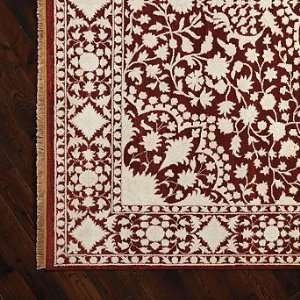  Varanasi Hand knotted Area Rug   Red/Ivory, 8 x 10 