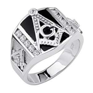   Masonic Mens Ring   Size 10: The World Jewelry Center: Jewelry