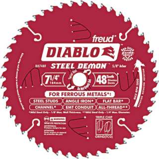 Freud Diablo Steel Demon Metal Cutting Saw Blade  7 1/4in x 48T 